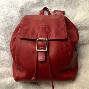Coach Red leather small backpack